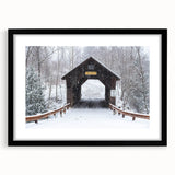Abstract art print of vibrant Vermont scenery on textured canvas, framed in black, ideal for living room decor.