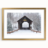 Extra large abstract art print depicting a textured Vermont landscape in muted earth tones, framed in gold.