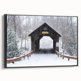 Black and white landscape art of Vermont scenery on framed canvas, ideal for bedroom wall decor.