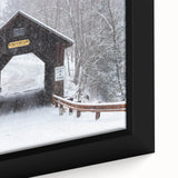 Extra large framed canvas featuring a textured Vermont scenery in black with colorful accents, ideal for living room decor.