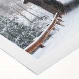 Art deco poster of Vermont scenery in muted earth tones on rolled canvas, suitable for dining room wall art.