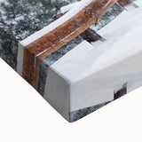 Large art of a Vermont landscape in black and white on stretched canvas, suitable for bedroom wall decor.