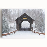 Black and white photograph of Vermont landscape on stretched canvas, ideal for kitchen wall art or bedroom decor.