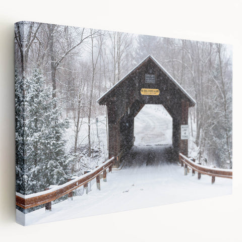 Vermont landscape on stretched canvas with lush green tones, ideal for kitchen wall art.