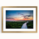 Extra large abstract art print featuring textured scenery of Virginia in muted earth tones, framed in gold.