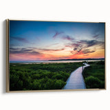 Framed canvas wall art featuring a vintage-style landscape painting of Virginia scenery in muted gold and black tones.
