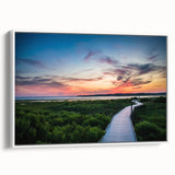 Vintage poster art of Virginia scenery on a framed canvas with colorful art accents, ideal for living room decor.