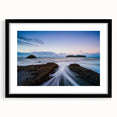 Extra large abstract art print featuring colorful, textured scenery of Olympic, USA, in a black frame.