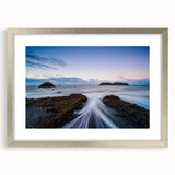 Textured abstract art print of Olympic scenery in muted earth tones, silver-framed with mat, suitable for bedroom decor.