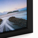 Extra large framed canvas featuring a textured depiction of the Olympic scenery in Washington, with vibrant.