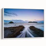 Vintage poster art of Olympic National Park on framed canvas, featuring vibrant greens and blues.