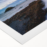 Art deco poster featuring Olympic National Park with muted earth tones on rolled canvas, suitable for dining room decor.