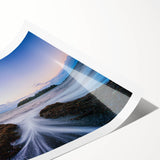 Extra large wall art featuring line art flowers in muted green and white, rolled print.