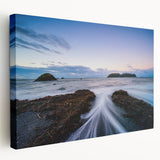 Olympic National Park landscape on large stretched canvas, featuring lush greenery and mountain backdrop.