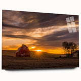 Large abstract wall art of Palouse, Washington in muted earth tones on acrylic glass.