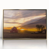 Large art print of Palouse, Washington scenery on gold-framed acrylic.