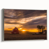 Framed canvas of a vintage-style landscape art painting depicting the rolling hills of Palouse.