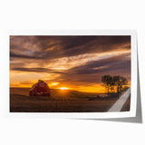 Extra large rolled print of Palouse, Washington scenery, featuring gentle rolling hills in muted green tones.