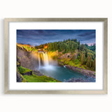 Textured abstract art print of Seattle skyline in muted gray tones on a silver-framed canvas, suitable for bedroom decor.