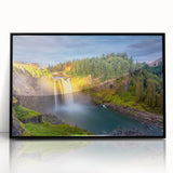 Large abstract wall art of Seattle skyline in black and white tones on framed acrylic, ideal for modern art wall decor.