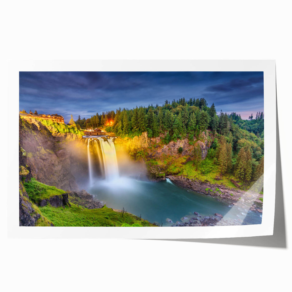 Panoramic Seattle skyline in soft gray tones on extra large rolled canvas, ideal for dining room wall art.