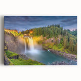 Black and white large art print of Seattle skyline on stretched canvas, suitable for kitchen wall art.