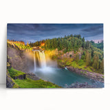 Black and white large art print of Seattle skyline on stretched canvas, ideal for kitchen wall art or bedroom decor.