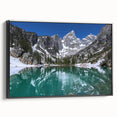 Black and white framed canvas of the Grand Tetons landscape, ideal for bedroom wall art.