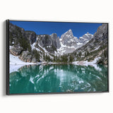 Black and white framed canvas of the Grand Tetons landscape, ideal for bedroom wall art.
