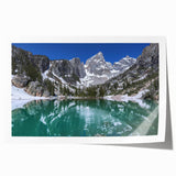 Grand Tetons landscape with muted earth tones on a rolled canvas print.