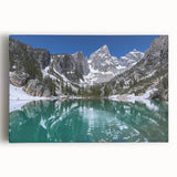 Black and white stretched canvas of the Grand Tetons, ideal for kitchen wall art.