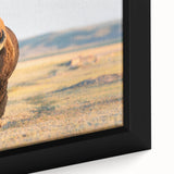Extra large framed canvas depicting a textured scene of Yellowstone with vivid colors on a black background.