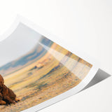 Extra large rolled print of line art flowers in muted earth tones, ideal for large living room wall art.