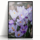 Large abstract wall art featuring spring-themed hues in greens and yellows on a framed acrylic print.