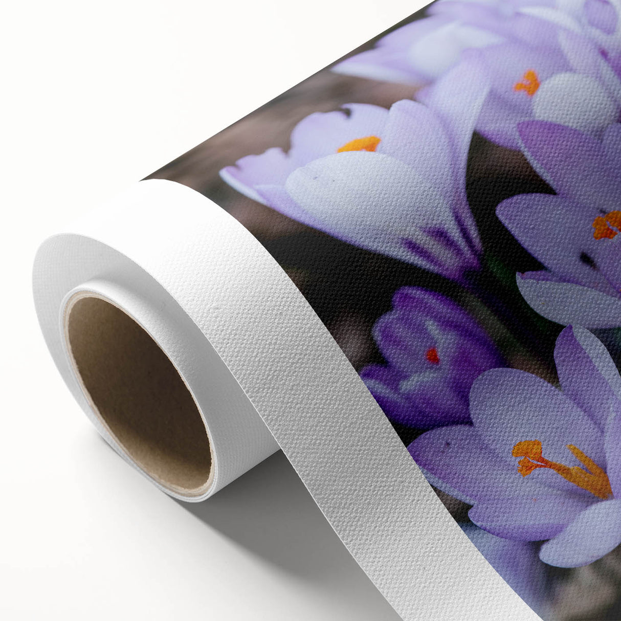 Art deco poster featuring a spring landscape with pastel shades on rolled canvas, ideal for nursery wall art.