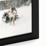 Close-up of textured black wall art featuring a winter theme on framed canvas, ideal for living room decor.