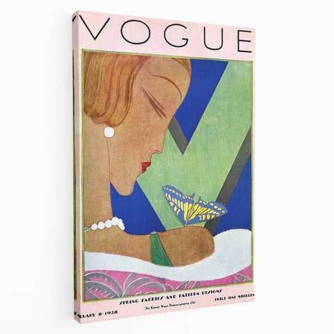 Vogue Illustration Print - 1928 Spring Fashion Art with Butterfly
