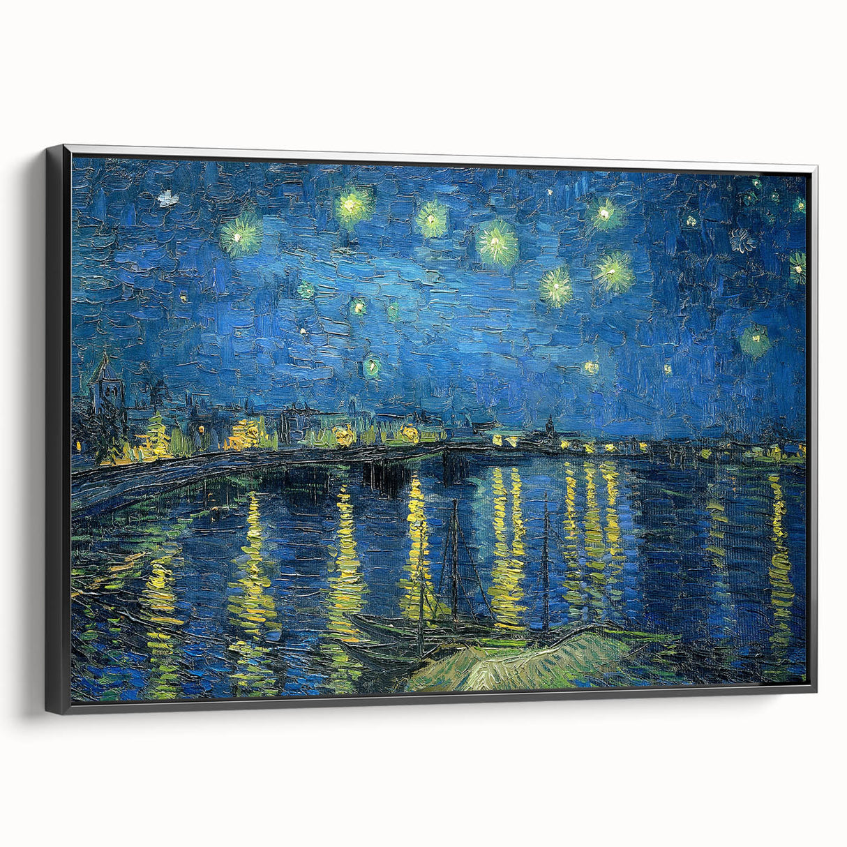 Black and white landscape painting on framed canvas, featuring a vintage-style pastoral scene, ideal for bedroom decor.
