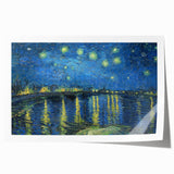 Vincent van Gogh-inspired floral artwork on rolled canvas with vibrant blue and yellow tones, suitable for dining room walls.