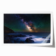 Stunning rolled print of a vibrant landscape featuring cliffs and a serene sky, designed for wall decor, packaged securely in a protective tube for easy display.