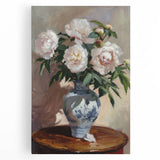 Peony Vase Living Room Wall Art – Modern Floral Canvas Print