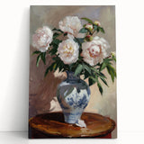 Peony Vase Living Room Wall Art – Modern Floral Canvas Print