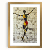 Abstract figurative frame in a gold mat finish, showcasing a contemporary design perfect for modern home decor. Ideal for adding elegance to any space.