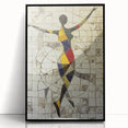 Framed abstract figurative art in black acrylic, showcasing dynamic shapes and lines, perfect for modern decor. Ideal for enhancing contemporary living spaces.