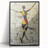 Framed abstract figurative art in black acrylic, showcasing dynamic shapes and lines, perfect for modern decor. Ideal for enhancing contemporary living spaces.