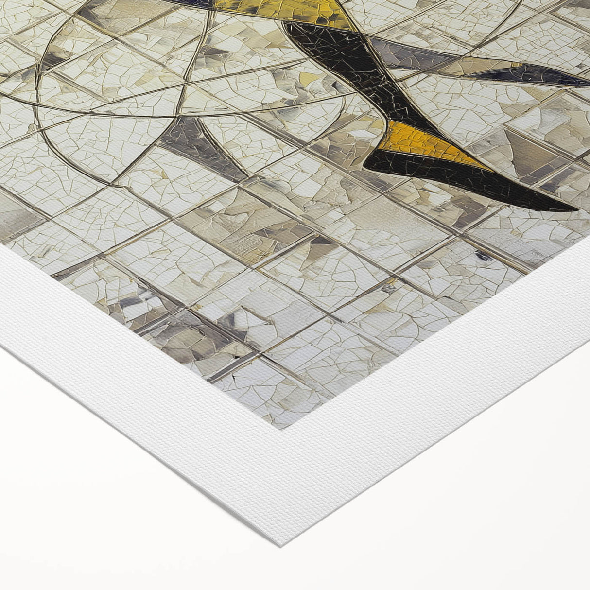 Abstract figurative wall art on rolled canvas, showcasing vibrant colors and dynamic shapes, elegantly packaged in a protective cardboard tube for easy display.