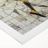 Abstract figurative wall art on rolled canvas, showcasing vibrant colors and dynamic shapes, elegantly packaged in a protective cardboard tube for easy display.