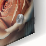 Close-up of vibrant abstract floral wall art on acrylic glass, showcasing rich colors and intricate details, ideal for modern home decor and artistic ambiance.