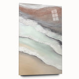 Abstract landscape wall art displayed in a side view, showcasing vibrant colors and textures on acrylic glass, perfect for modern home decor. Ideal for art enthusiasts seeking unique interior design elements.