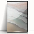 Framed abstract landscape wall art in black frame, showcasing vibrant colors and fluid shapes, perfect for modern home decor. Ideal for elevating living spaces.